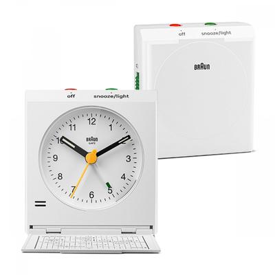 Braun Bc05w Classic Analog Travel Crescendo Alarm Low Noise Public Desk Clock