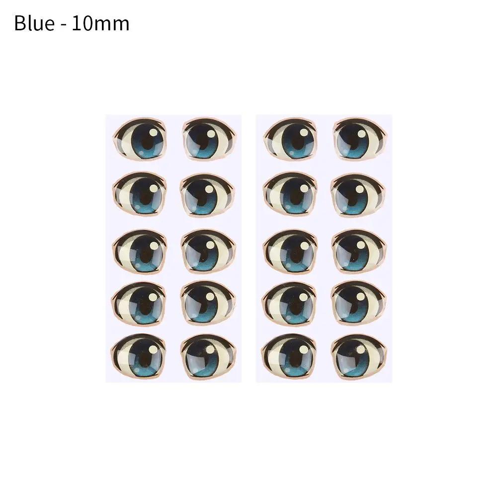 10 Pairs Multi Styles Cartoon Crystal Eyes Brown/Blue Cute Eyes Stickers Boy Anime Figurine Doll Face Organ Diy Doll Accessories