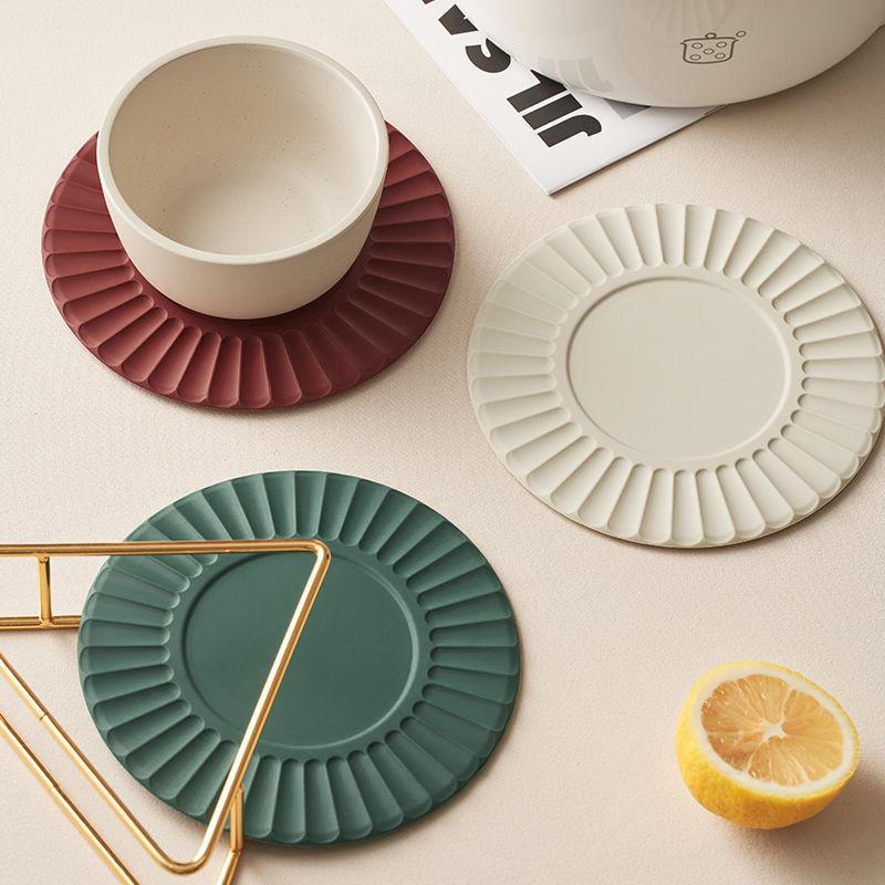 Wärmeisolierendes Silikonpad, mehrfarbig, rund, für Tassen, Untersetzer, rutschfest, für Geschirr, Topfuntersetzer, Zubehör für die Küche zu Hause
