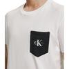 Calvin Klein T-Shirts Men's White Crew Neck Moderate ZM01883-YAF