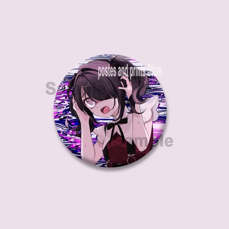 Pop Game Needy Streamer Overload Button Pins Cartoon KAngel Cosplay Badge Ame-chan Round Brooch Bag Hat Decor Jewelry Toys Gifts
