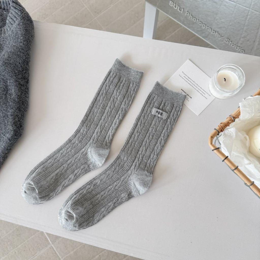 Women's Autumn and Winter Cotton Cloth Label In The Tube Pile Socks