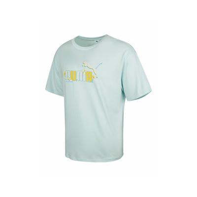 Puma Graphic Loose Fit Short Sleeve T-Shirt Unisex Tops Blue 690748-96