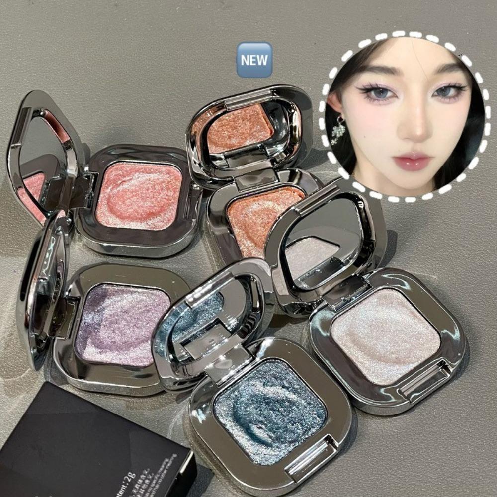 1PC Square Broken Diamond Single Makeup High-gloss Powder Pearlescent Flash Eyeshadow Polarized Light Brightening Makeup