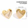 Minimalist Punk Gold Color Smooth Love Heart Stud Earrings for Women 2026 Trend Wed Bridal Goth Piercing Earrings Jewelry Gift