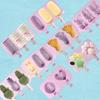 Household Handmade Making Molds Silicone Ice Cream Mold Popsicle Siamese Molds with Lid DIY Cartoon Cute Image Kitchen Tools