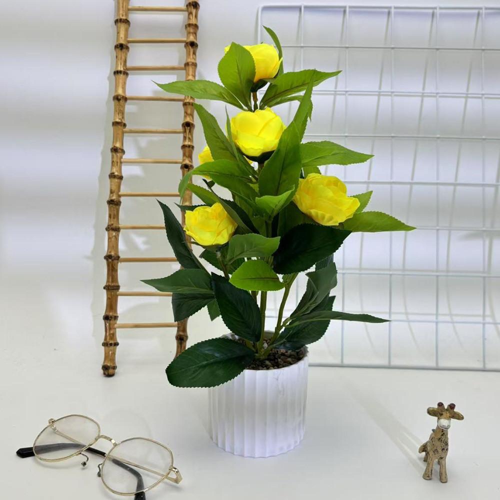 Flower Rose Artificial Flowerpot Green Plant For Wedding Party Prop Decoration
