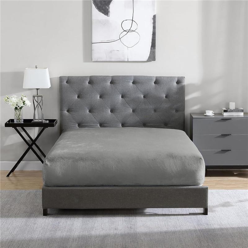 

Однотонная эластичная бархатная ткань Простыня на резинке Мягкий эластичный наматрасник Защита постельного белья Простыня на резинке Зима Сохраняет тепло Bed sheet (90x200x25cm) темно-серого