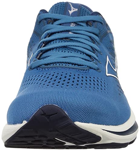 Mizuno Wave Rider 25 Running Shoes, Lightweight, Men's, Blue/White/Navy, Size 25.5 cm, 2E, for Jogging, Marathons, Sports, and Training