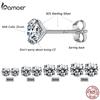 Bamoer CZ Stud Earrings 925 Silver Platinum Plated Round Cubic Zirconia Hypoallergenic Barbell Earrings 4-7mm