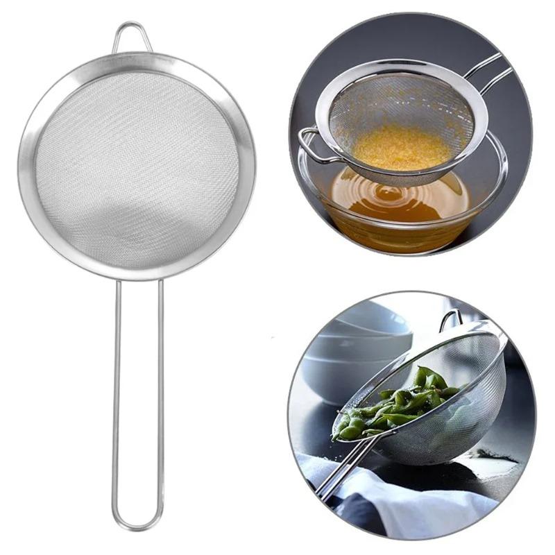 Tea Tool Stainless Steel Mesh Infusers 8 10 12 14 16 18cm For Mate Kitchen Flour Strainer Filter With Handle Colander Sieve
