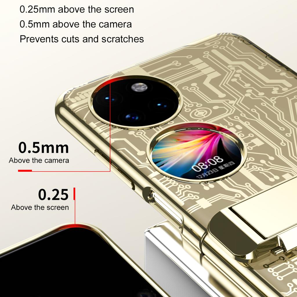 Mechanical Legend Series for Huawei P50 Pocket Electroplating Case Hinge Kickstand PC Cover