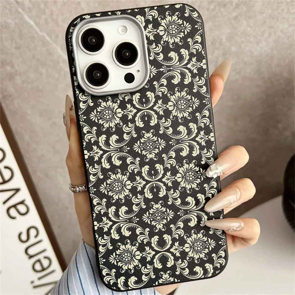 Gemusterte, klar bedruckte Blumenhülle, Handyhüllen, Lederhülle für Xiaomi, Samsung, iPhone, widerstandsfähige Handyhülle, Handyhülle