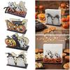 Modern Kitchen Napkin Holder Halloween Wooden Holder, Cute Pastel Pumpkin Ghost Black Cat Tabletop Tissue Dispenser, Waterproof Festive Home