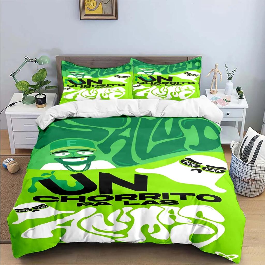 Fashion Pop Singer Ferxxo Feid Print Bedding Sets Bed Supplies Set Duvet Cover Bed Comforter Set Bedding Set Luxury Birthdaygift