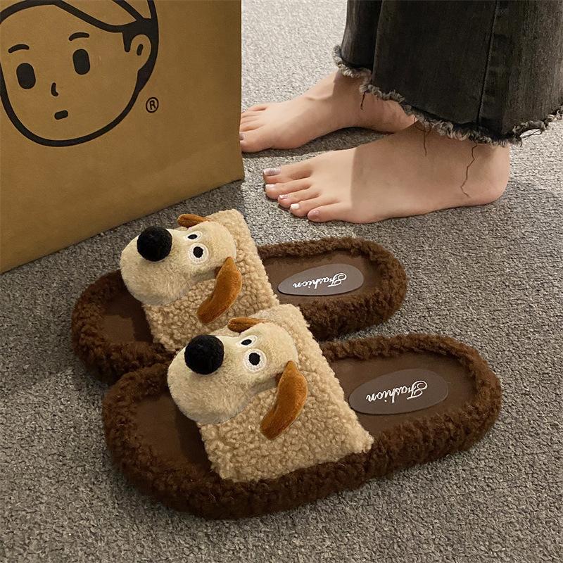 

Милые пушистые тапочки для женщин, новые осенне-зимние удобные домашние нескользящие универсальные хлопковые тапочки 39-40 хаки