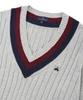 BROOKS BROTHERS Cotton Tennis V-Neck Sweater (Grey) (Bbwtmf8474Wes)
