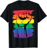 Graphic Birthday Gift Pride Month Merch LGBT Rainbow Fist LGBTQ Gay Pride T-Shirt Unisex Style Shirts for Women Men Clothing