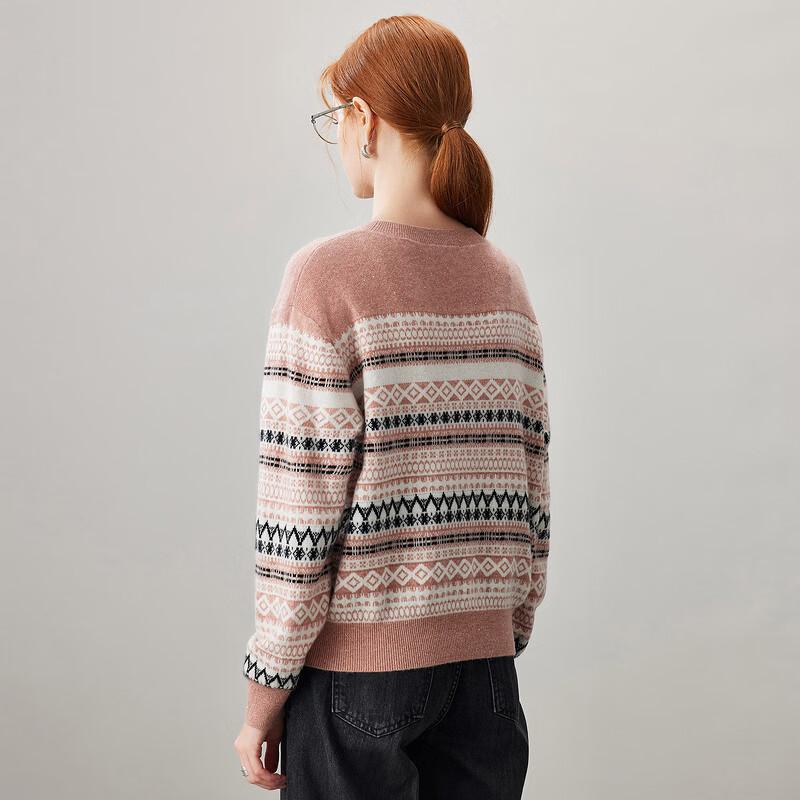 Kemonboka Women's Cashmere Fair Isle Knit Sweater