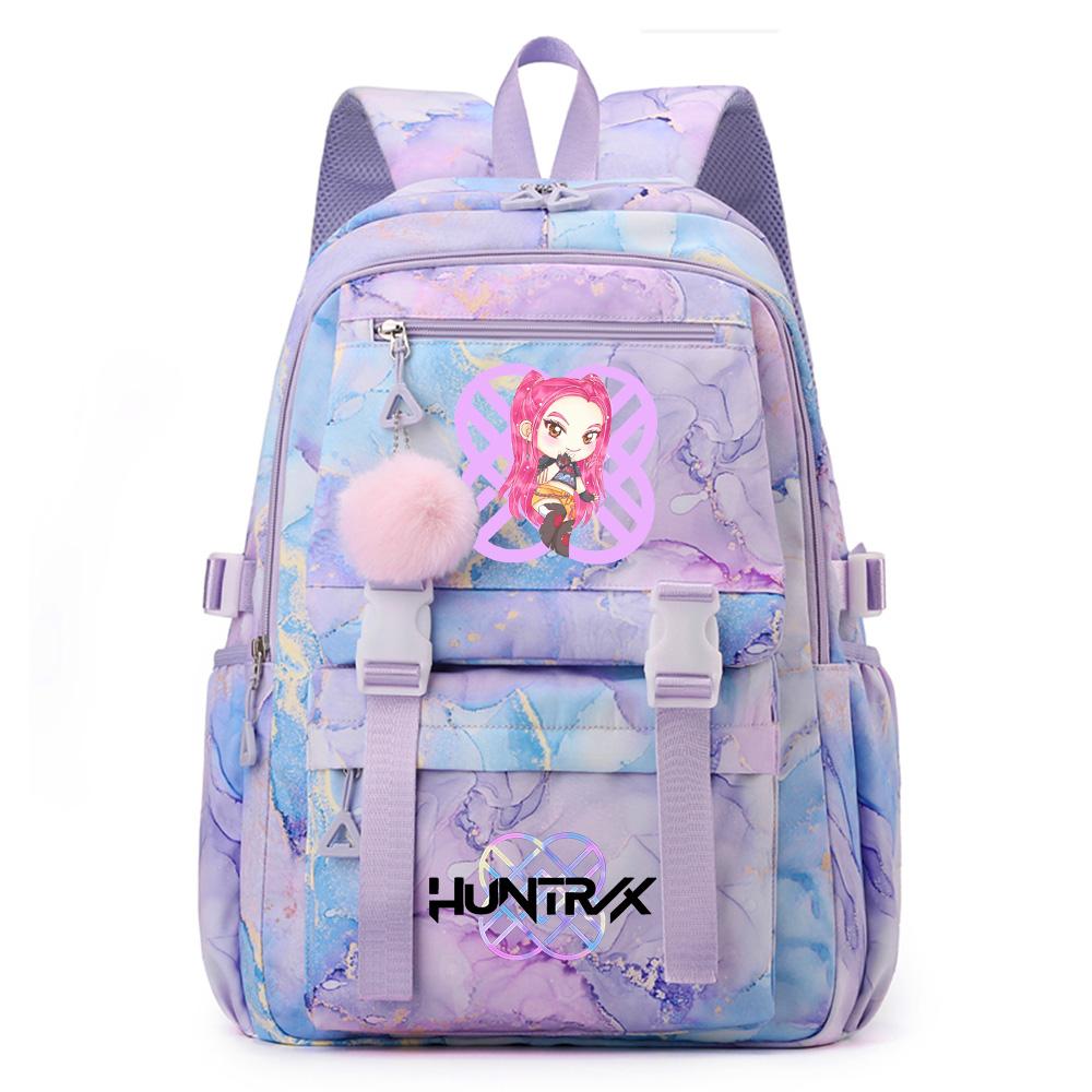 Cartoon Anime K-Pop Demon Hunters Printed Backpack Schoolbag for Teenager Student Girl Boy Bookbag Large Capacity Waterproof Travel Bag Gift