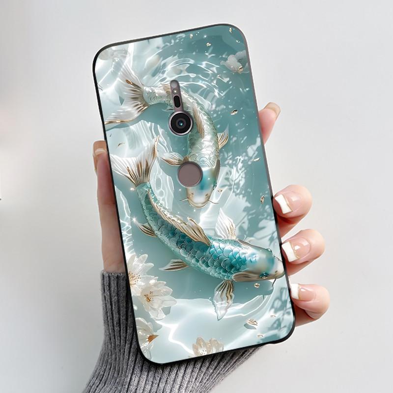 Case For sony Xperia XZ2 XZ3 Black Silicone Soft TPU Phone Case sony XZ2 XZ3 Luxury Cute Love Rabbit Funny Protective Back Cover