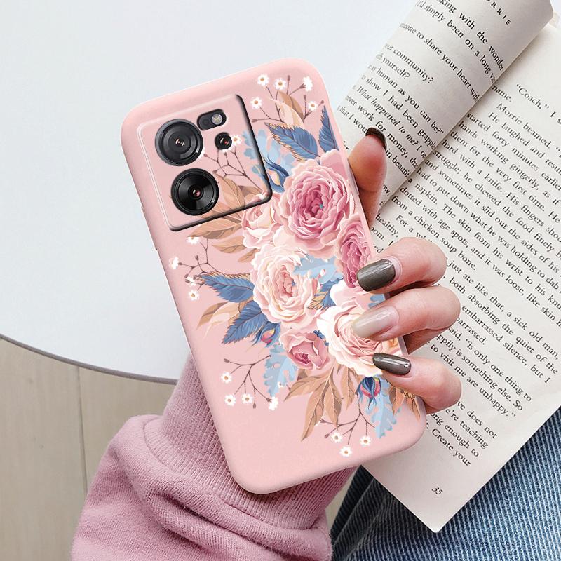 For Xiaomi 13T Pro Case TPU Soft Silicone Coque Flower Pattern Cartoon Painted Phone Cover For Xiaomi 13T Back Protection Capa