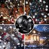 Christmas Decoration Snowflake Projector Fairy Lights Rotating Dynamic White Snow Atmosphere Lamp for Xmas New Year Party Decor