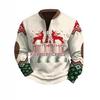 Men's Christmas Reindeer Elk Forest Print Hoodie - 2025 Autumn Collection
