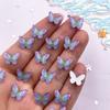 50PCS 10mm Lovely Resin Colorful Mini Crystals Beautiful Butterfly Flat Back Rhinestones DIY Craft Supplies