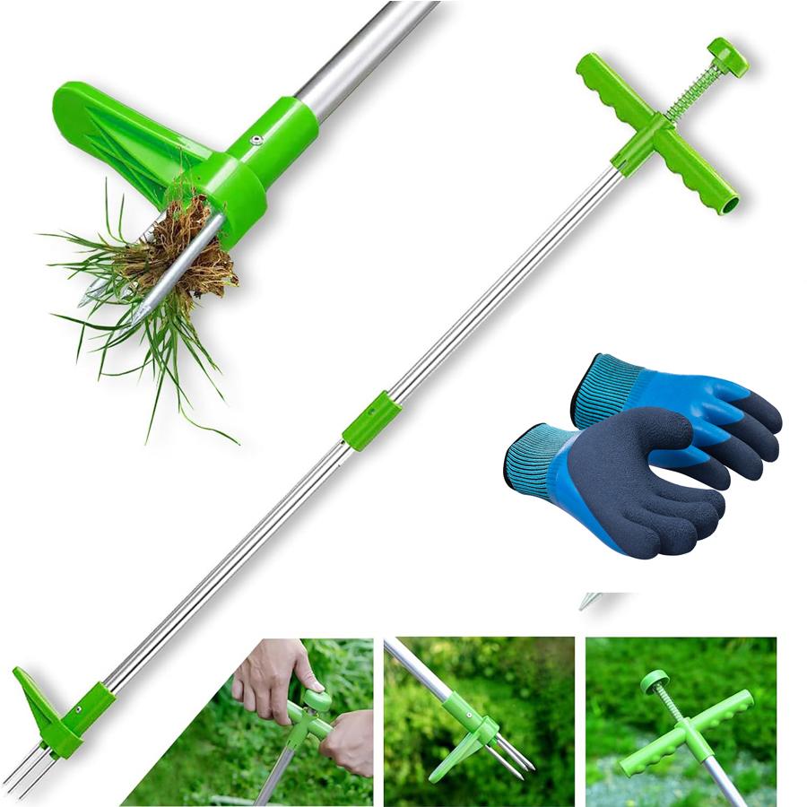 Weed Removal Tool With Gloves Weeder Garden Furniture Hand Gardening Manual Tools Products Accessories Farming Supplies Pull