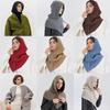 Winter Balaclava Hat Scarf for Women Warm Knitted Hooded Caps Outdoor Warm One-Piece Neck Collar Beanies Hats for Girls