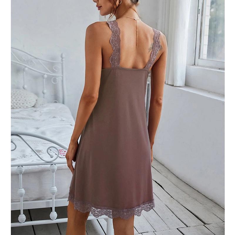 Elegant Lace Nightgown - Comfortable Soft Camisole Sleepwear for Women, Perfect for Spring & Summer.
