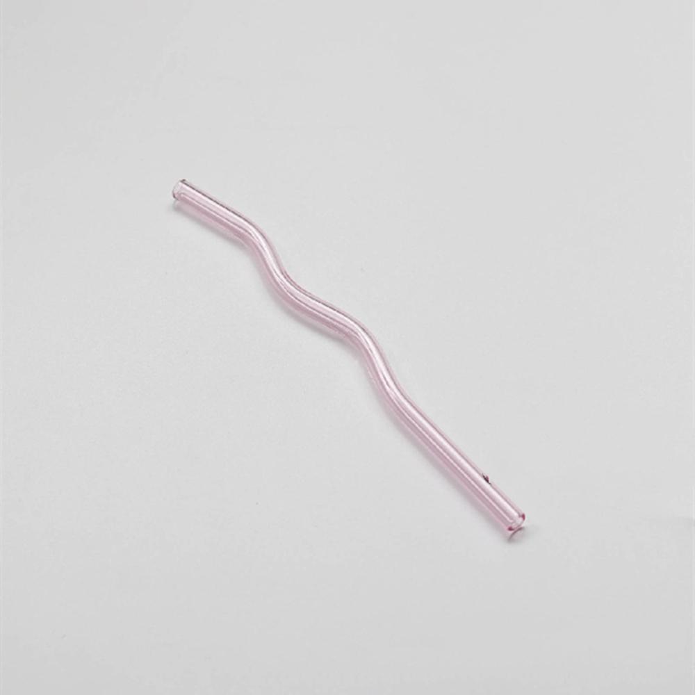 Clear Wavy Glass Straws Smoothies Cocktails Drinking Tableware Healthy Reusable Straws Party Bar Milk Coffee Kitchen Accessories