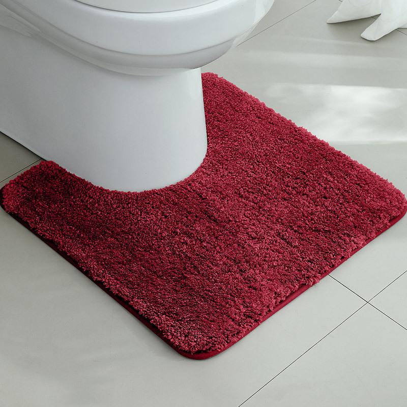 Thickened U-Shaped Non-Slip Absorbent Toilet Mat - Dirt-Resistant Bathroom and Bedside Carpet