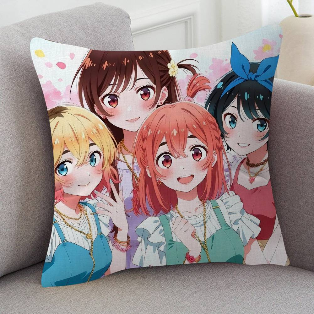 Anime RentAGirlfriend Cushion Cover Decorative Pillow Sofa Home Decor Case Pillow Cases