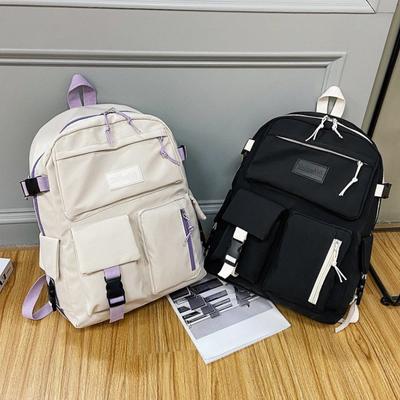 Sac à dos en toile pour femme, cartable d'école pour adolescentes, joli sac à dos multi-poches pour ordinateur portable