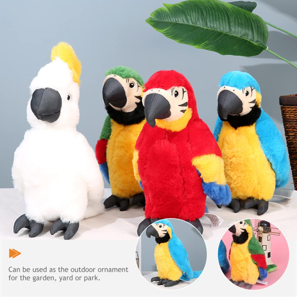 Zerodeko Fluffy Blue Parrot Plush Toy, Cute, Realistic Bird, Perfect for Kids, Christmas, or New Year's Gifts