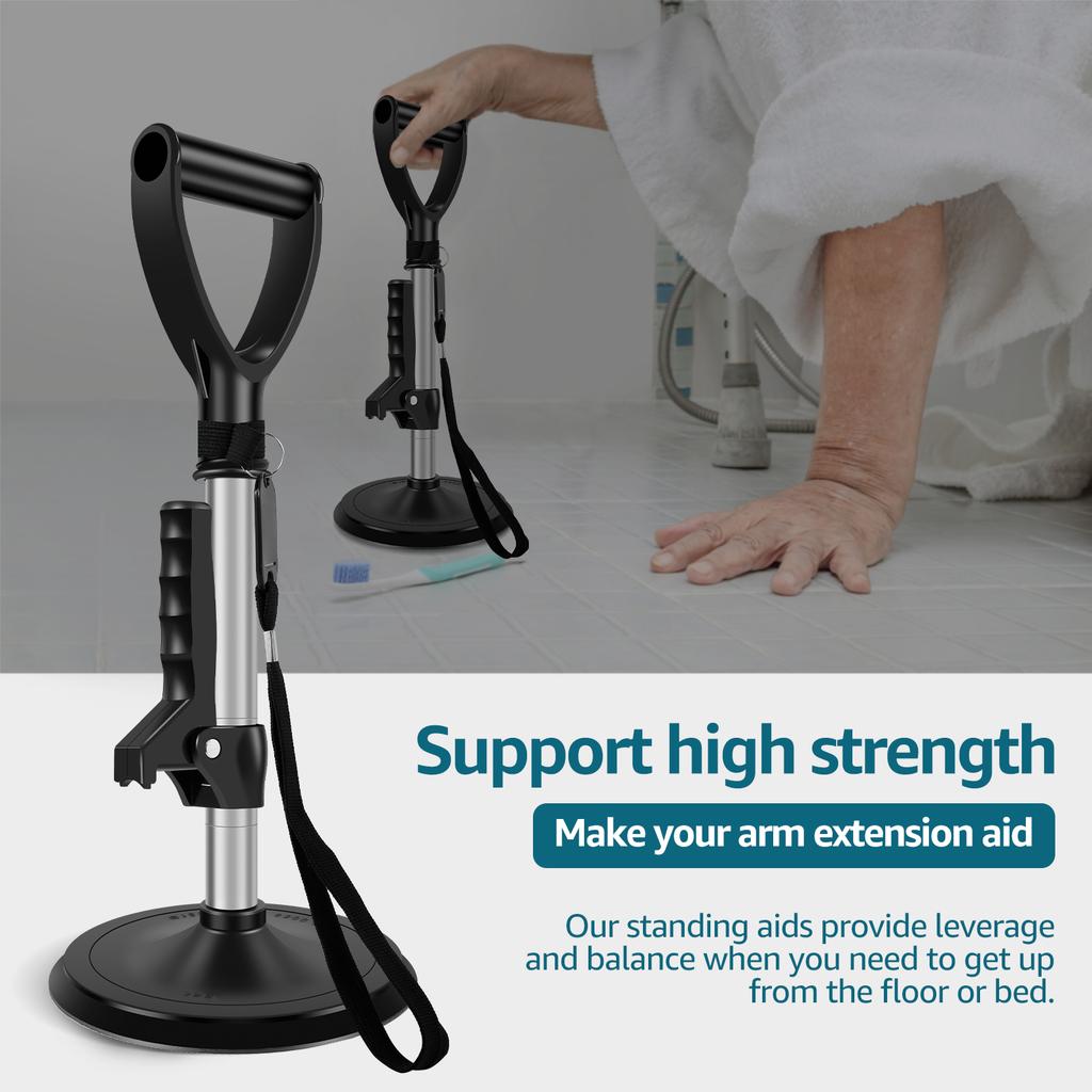 Mobility Aids Tool Height Adjustable Stand Assist Aid 6 inch Base Standing Aids Support Nonslip Mobility Assist Tool Lift Assist