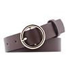 New Round Faux Leather Belt Women's Personality Belt Casual Round Buckle Belt