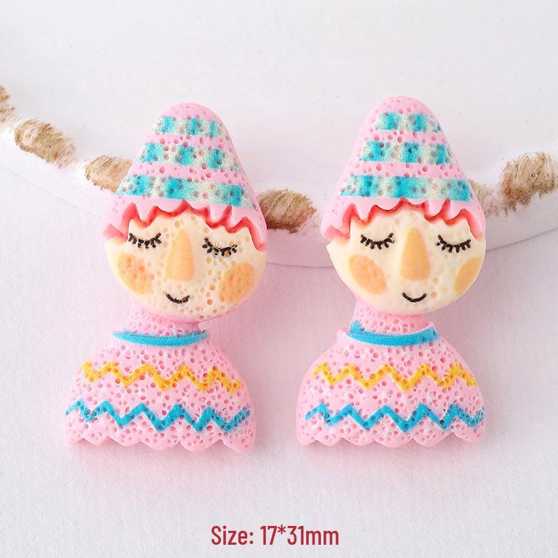 DIY Resin Cartoon Character Accessories: Phone Case, Headwear, Magnet, and Storage Box Materials розовый