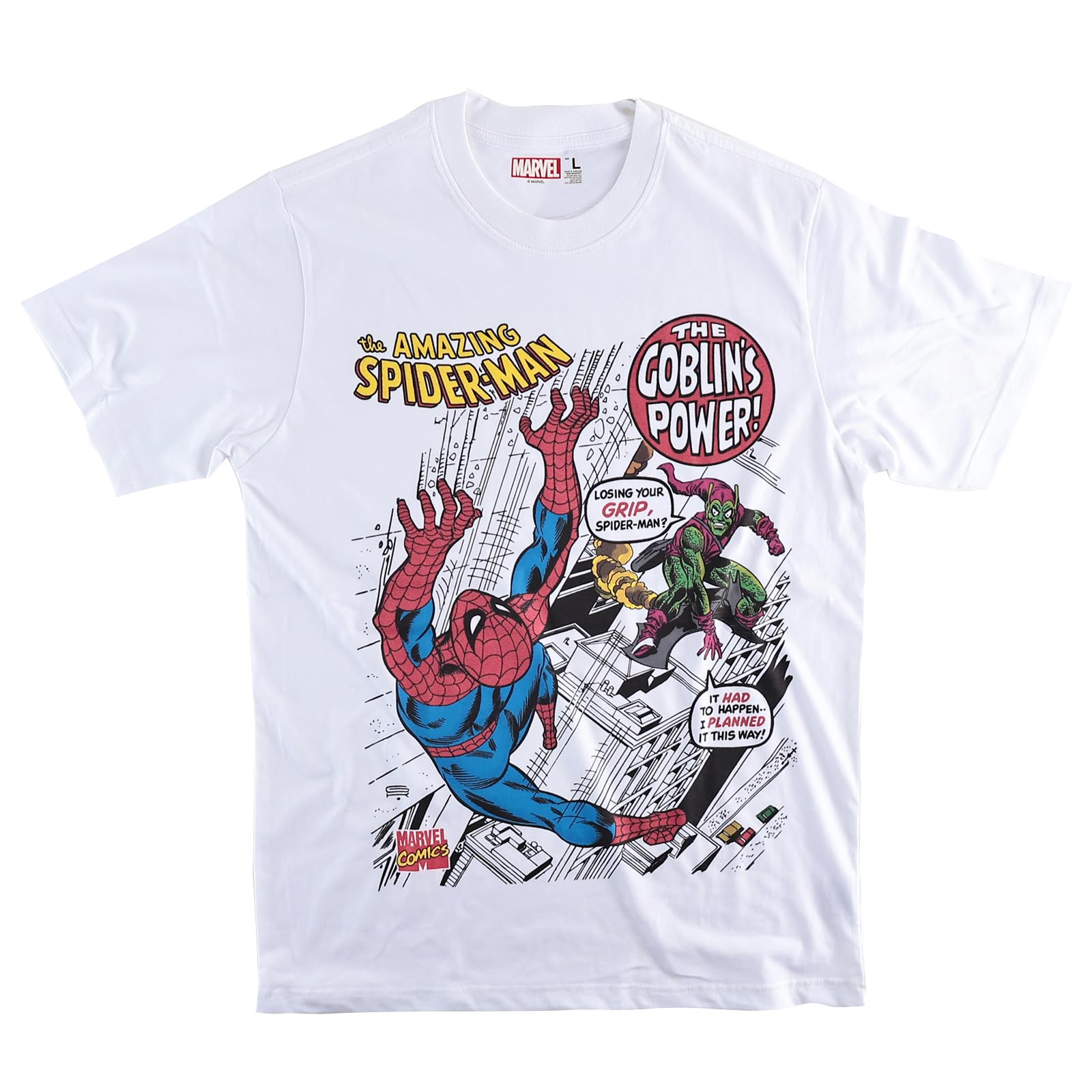 

EVERSOUL Marvel T-Shirt, Goblin, Hulk, Venom, Avengers, Short Sleeve, American Comic Book Merchandise, Gift, Unisex, White, XL Size [Parallel Import]