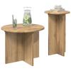 Side Table Set 2 Pcs Artisan Oak Wood Based Material
