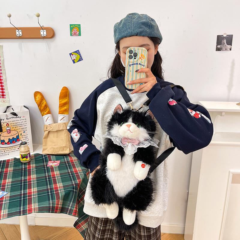 Cute Ragdoll Kitten Plush Backpack Toy for Girls and Kids