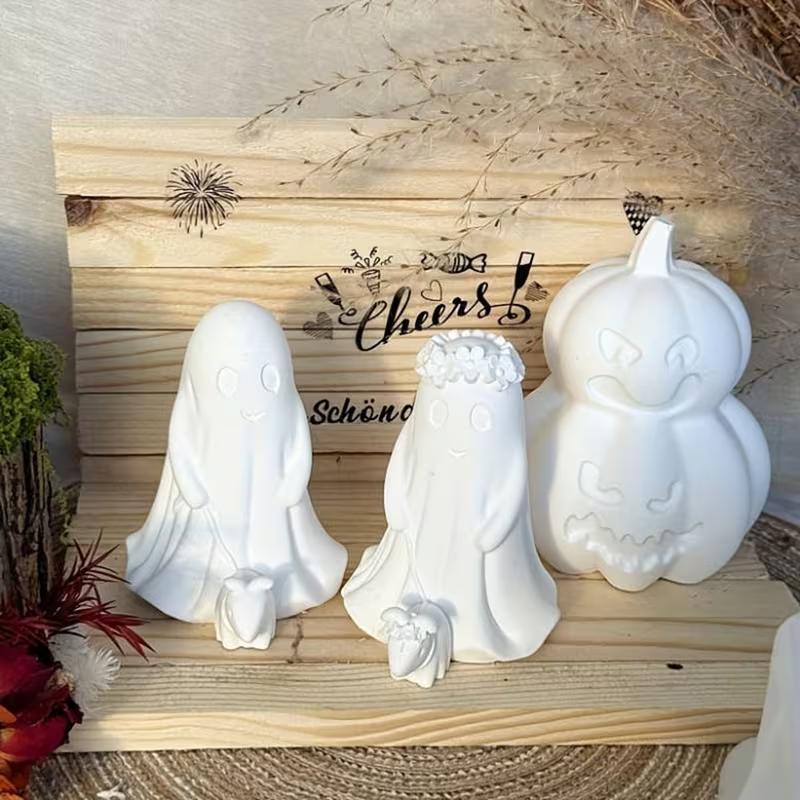 Halloween Decorations, Ghost and Dog Silicone Molds, Flower Ghost and Dog Walking Silicone Molds, Halloween Ghost Decorations