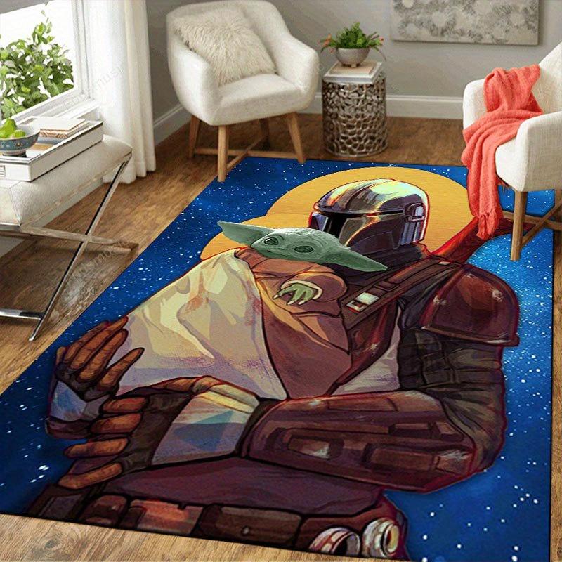1pc Star wars Yoda Pattern Carpet Area Rug Non-slip Carpet Hand Washable Floor Mat Suitable For Living Room Bedroom Home Decor Room Decor Ch