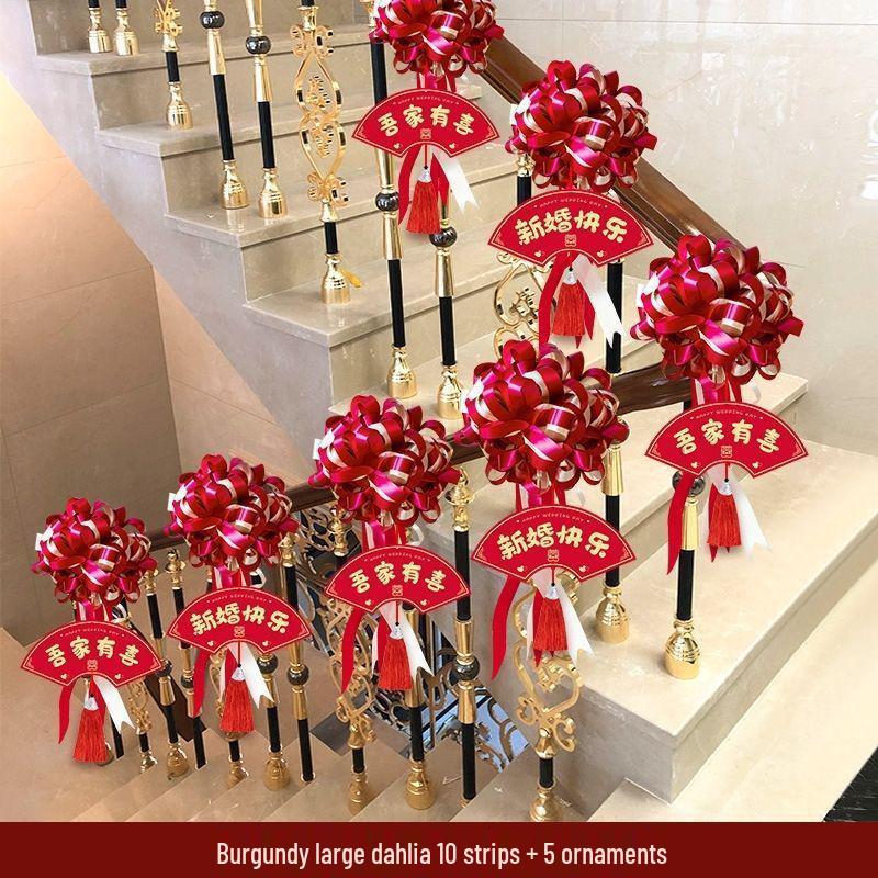 Creative Wedding Stair Railing Flowers & Bridal Room Decoration Set