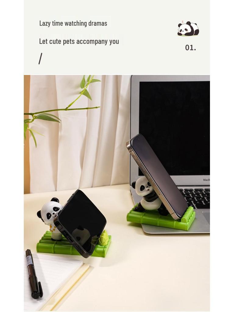Kung Fu Panda Phone & Tablet Holder: Creative Resin Desktop Stand & Ornament