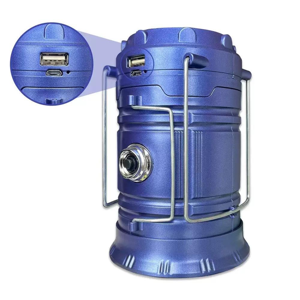 LED Camping Lantern Solar and Rechargeable Lantern Flashlight Collapsible and Portable Light for Daily/Camp/Hiking/Night Fishing