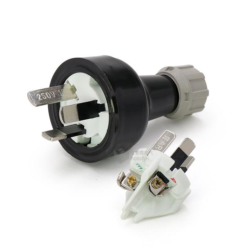 SAA Certified 10A/15A Three Flat Pin Waterproof Australian Power Plug