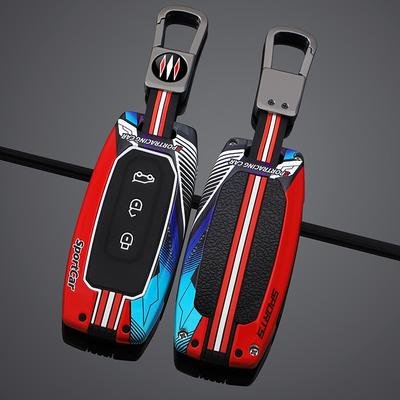 Metal + Silicone Car Key Case Cover For Ford Territory 2019 2020 2021 2022 2023 2024 2025 3 Buttons Keyless Entry Key Protection